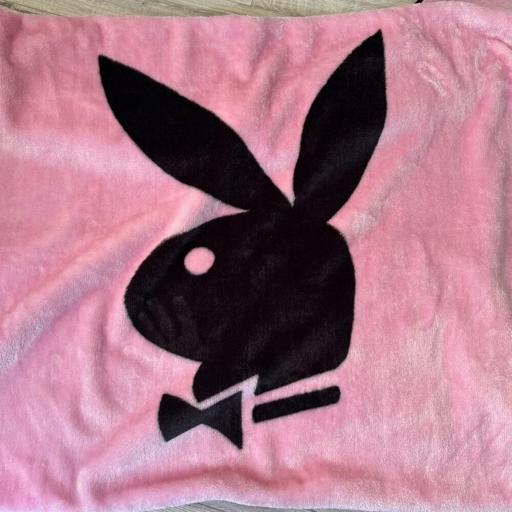 Playboy bunny blanket throw pink Blanket Black Bunny Logo rabbit head 2000s